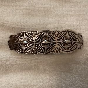 Silver Navajo concho design hair barrette